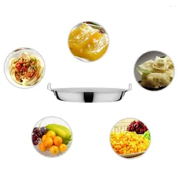 Plates Stainless Steel Pan Cold Noodle Making Tools Steamed Rice Tray Cake Dish For Home Kitchen Xqmg
