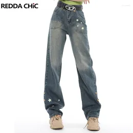 Women's Jeans REDDACHiC Women Trousers Acubi Fashion Low-waist Star Cargo Pants Y2k Baggy Tall Girl Friendly Loose Skater Streetwear