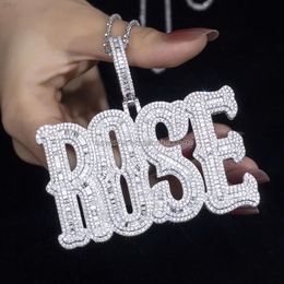 Hip Hop Jewelry Mens Iced Out Custom Letter Pendant 925 Sterling Silver Vvs Moissanite Pendant