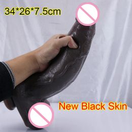 Toys Biggest Silicone Dildo Realistic Black Huge Thrusting Dick Strapon Suction Cup Adult Anal Sex Toys for Woman Masturbation