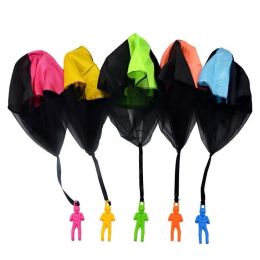 1-3sets Hand Throwing Parachute Kids Outdoor Funny Toys Game Play Toys for Children Fly Parachute Sport with Mini Soldier