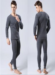 Whole Winter Mens Warm Thermal Underwear Mens Long Johns Sexy Black Thermal Underwear Sets Thick Plus Velvet Long Johns For M2006129