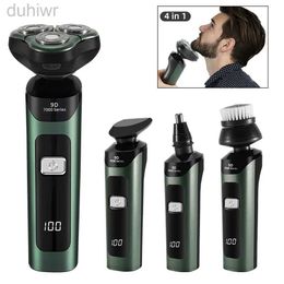 Electric Shavers 4 In 1 Shaver LCD Digital Display Three-head Floating Razor Rechargeable Smart Waterproof Type-C charge 2442