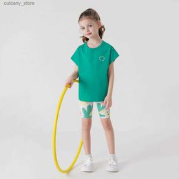 T-shirts MARC JANIE Girls Stretchy Breathab Sports Bottoms Kids Shorts Cool Riding Pants for Summer 240301 L240402