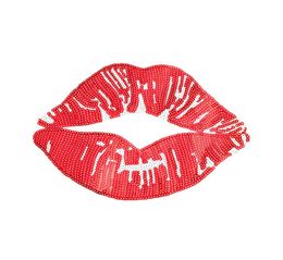 Sewing Notions Large Sequins Patch Cloth Fashion Clothes Tshirt Decorative Embroidered Beads Sexy Red Lips Mouth Lable8033309