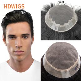 Toupees Toupees Men's Capillary Prothesis Fine Mono & Soft PU Male Toupee Human Hair Indian Remy Hair System Durable Man Natural Color