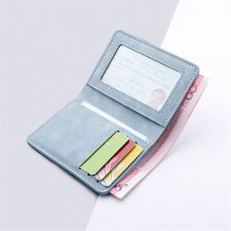 New Solid Color Glossy Small Wallet for Women Short Simple Women's Purse with Buttons Driver's License Credit Card Card Bag
