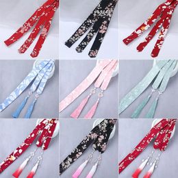 Hair Clips Retro Chinese Hanfu Red Chiffon Tassel Hairband For Headdress Women Belt Bands Ornament Tie Accessories Gifts