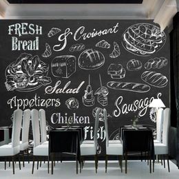 Wallpapers Milofi Customised 3D Bread Storey Cafe Large TV Background Wallpaper Mural