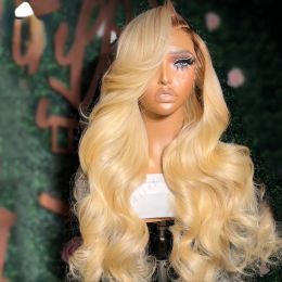 Wigs 613 HD Lace Frontal Wig Human Hair Wigs Brown Root ombre Blonde Brazilian Virgin 13x4 Glueless Body Wave Synthetic Closure Wigs fo