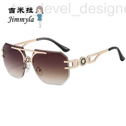 Sunglasses designer New Fanjia Beauty Head Trendy Cool Frameless Trimmed Men's and Women's Metal Glasses 7243