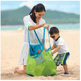 Sand Play Water Fun 1Pcs Beach Bag Mesh Sand Indoor Outdoor Durable Portable Hand Bag Swimming Sport Toys Storage Collecting For Children Kids Bag 240402