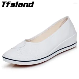Walking Shoes Women Comfortable Breathable White Canvas Soft Bottom Wedges Heels Party Sneakers Zapatos Mujer