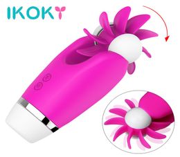 IKOKY Tongue Licking Vibrator Rotation Oral Clitoris Stimulator Sex Toys For Women Masturbator Sex Products Breast Massage Y1810269939783