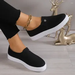 Casual Shoes Microfiber Low Heel Female 2024 High Quality Slip-On Solid Spring/Autumn Women's Sneakers Zapatillas Deportivas
