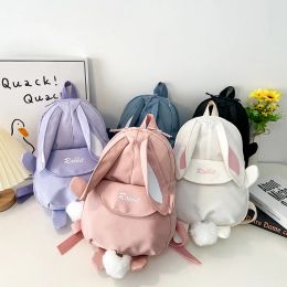 Bags Kawaii Rabbit Shape Kindergarten Children Backpack Cute Travel Girls Schoolbag Canvas Satchel Kids Outdoor Shoulder Bag Mochila