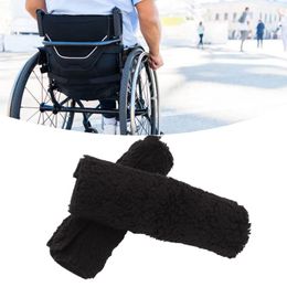 Pillow 2Pcs Wheelchair Armrest Pads Anti Slip Warm Berber Fleece Cover For Office Chair Computer Gaming Desk Chairs