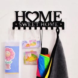 Hooks Iron Letter SWEET HOME Hook Pendant Creative Key Punch Free Storage Rack Decorations For Towel Wall