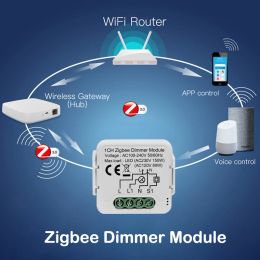 Tuya Smart ZigBee Dimmer Switch Module 1/2 Gang Dimmable Light Switch APP Remote Control Work With Alexa Google Home