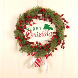 Decorative Flowers Christmas Door Wreath Artificial Flower 13.8inch For Holiday Party