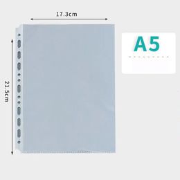 25Pcs/Set A5 Binder Sleeves Transparent File Holder Notebook 6 Hole Loose Leaf DIY Document Bag Protector Refill Inner Photocard