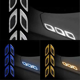 Upgrade 2023 Upgrade 6Pcs Car Reflective Strips Carbon Fiber Car Sticker Truck Auto Motor Anti-Scratch Safety Warning Sticker Wholesale