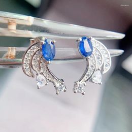 Stud Earrings Natural Real Blue Sapphire Earring Style 3 5mm 0.4ct 2pcs Gemstone 925 Sterling Silver Fine Jewellery L243137
