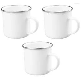 Mugs 3PCS Enamel Drinking Made Of Enamelled Stainless Steel Tea Pot Coffee Mug For Outdoors And Camping