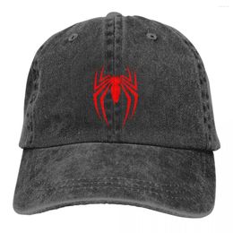 Ball Caps Spider Baseball Vintage Distressed Denim Washed Headwear Unisex Outdoor Activities Adjustable Fit Hats Cap