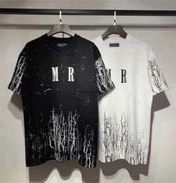 9o9o Fashion Men's T-shirt Designers Amirir Shirt 24ss Spring Summer New Cotton Top Round Neck Short Sleeves Casual Loose Tee for Men and Women Couples Black Clothes