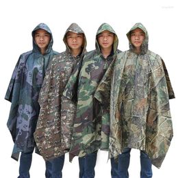 Raincoats Adult Men's Fashion Outdoor Hiking Mountaineering Multifunctional Three-in-One Camouflage Raincoat Cloak Cape Polyester