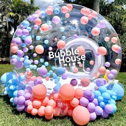 13/14FT DIA Kids Party Fun Clear Inflatable Bubble Tent & Balloons Inflatable Bubble House Tent Crystal Igloo Dome For Outdoor