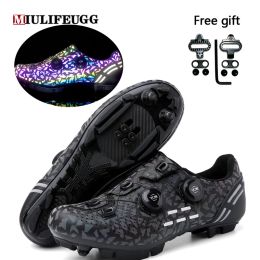 Boots Reflective Colour Change Mtb Cycling Shoes Clits Men Road Bike Sneakers Women Speed Bicycle Flat Cleat Mountain Spd Footwear