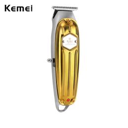 Trimmer Kemei 1973 Allmetal Professional Hair Trimmer for Barber Rechargeable Men Electric Beard Hair Clipper Cutting Hine 0mm Blade