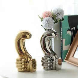 Vases Nordic Creative Ceramic Big Thumb Shaped Vase Family Living Room Office Dining Bedroom Decoration Special-shaped