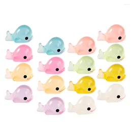 Garden Decorations 16 Pcs Decor Micro Landscape Luminous Dolphin Tiny Figures Resin Animals Miniature Figurines Decorate Decors