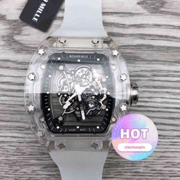 luxury watch cool Rakish Mechanical Wrist watches TV Factory rm055 mens Mechanics Transparent Mens 2023 New Luxury Style