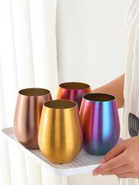 Wine Glasses 500ml Stainless Steel Beer Mugs Gold Tumbler Cups For Cocktail Coffe Cup Metal Drinking Mug Bar Drinkware Coffee