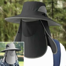 Wide Brim Hats Bucket Hats Outdoor Fishing Hat UV Protective Bucket Hat Womens Breathable Sunscreen Bucket Hat UV Protective Bucket Hat L240402