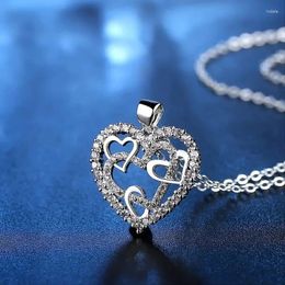 Pendant Necklaces CAOSHI Delicate Heart Love Necklace Jewelry For Women Brilliant Cubic Zirconia Accessories Wedding Ceremony Party