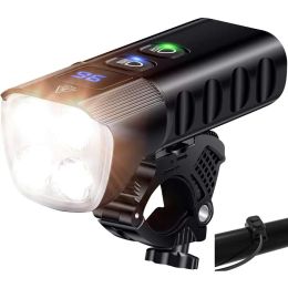 Lights NEWBOLER 6400mAh Bicycle Light USB Chargeable 1600 Lumen Bike Light 5V/2A Waterproof 4 LED Headlight Power Bank Bike Accessories