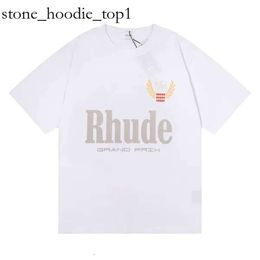 Rhude Hip Hop Streetwear Famous Designer Mens T Shirt Trendy Rhude Shirt High Quality Short Sleeve Graphic Printed Clothing Quick Dry Rhude Shirt Polo 7173