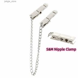 Other Health Beauty Items Steel Nipur clip with metal chain suitable for men women Bdsm restraint breast clip labial stimulation flirting adult products Y240402