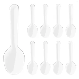 Disposable Flatware 200 Pcs Plastic Spoons Party Clear Dessert Mini Bulk Cake For Jelly Ice Cream Spoon Teaspoon Supplies