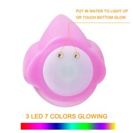 Light-Up Floating Dinosaur Baby Bath Toys Flashing Color Changing Light in Water Bathtub Shower Toy for Toddlers Christmas Gifts