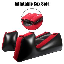 Massagers Sports Toys Sex Furniture Aid Inflatable With Straps Flocking PVC Adult Games Split Leg Sofa Mat Sex Tools For Couples Women Glans