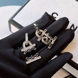 Earrings Boutique Silver Plated Earstuds Spring New Digital Matching Fashionable Charm Earstuds High Quality Pendant Style Earstuds with Box Gathering Party