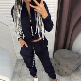 Womens Tracksuits Long Sleeve Zipper Tops Women Pants Streetwear Track Suit Elegant Star Print Two Piece Sets Autumn Tops1 Drop Delive Dhphi