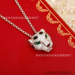 Top Luxury Fine Original 1to1 Designer Necklace for Women Carter Leopard Pure Silver Necklace with Diamonds High Grade Neckchain Set