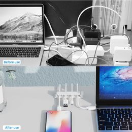 Cable Organizer Self Adhesive Cable Clips USB Cable Management Clamp Car Home Desk Wall Cord Holder Charging Wire Winder Manager